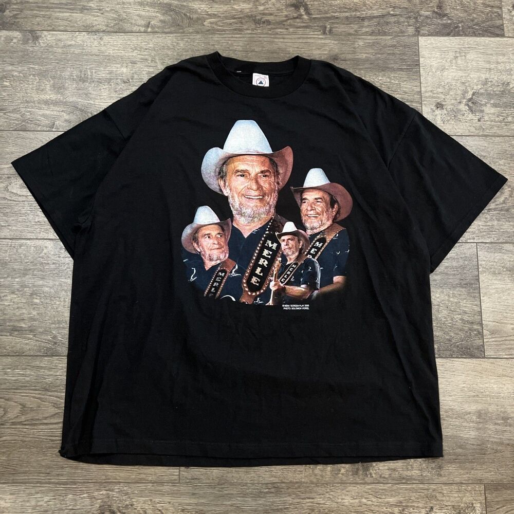 Vintage 2000 Merle Haggard Living Legend Black T-Shirt USA - Men’s 3XL
